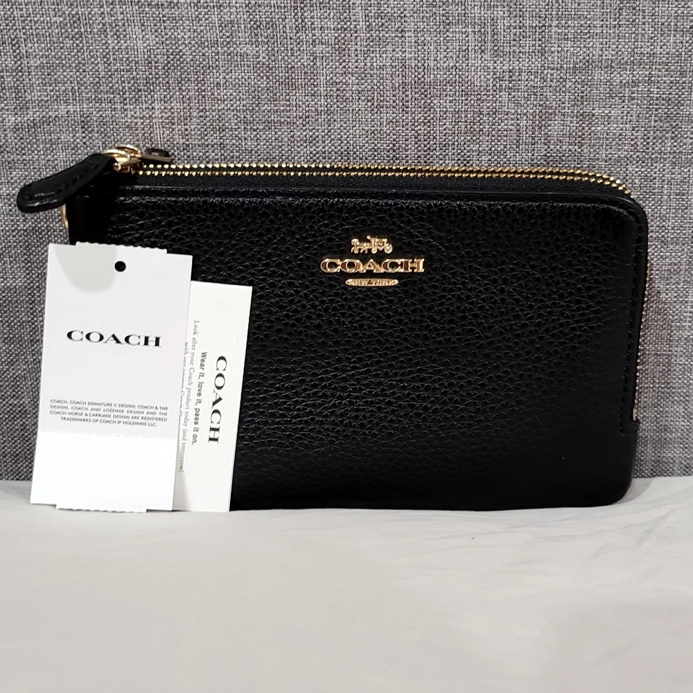 Coach double zip wallet